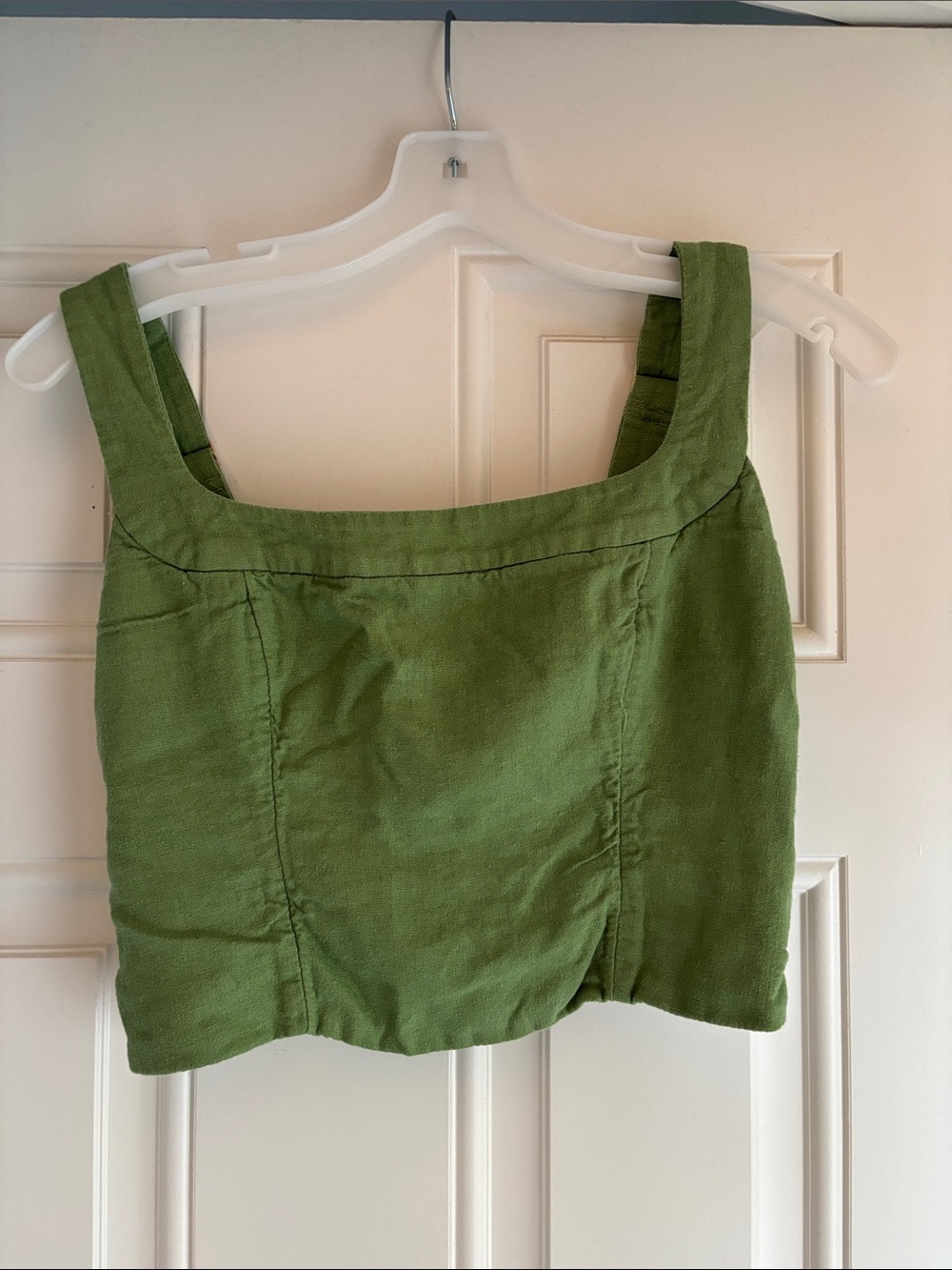Abercrombie & Fitch Olive Green Smocked Crop Top